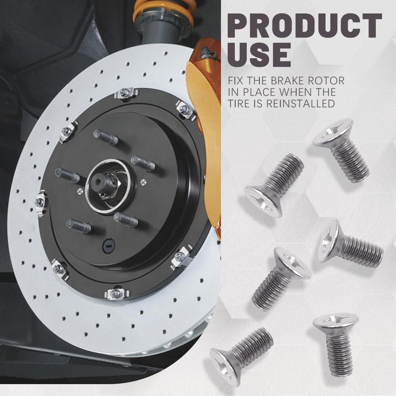 HEVLE 8pcs Stainless Steel Brake Disc Rotor Screws, Car Brake Disc Rotor Screws, 93600-06014-0H Disc Brake Caliper Tool Set for Front and Rear Compatible with Acura, Honda, Kia, Hyundai (8PCS) - Image 4